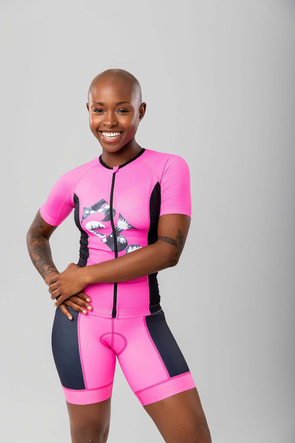 Women's short sleeve triathlon top