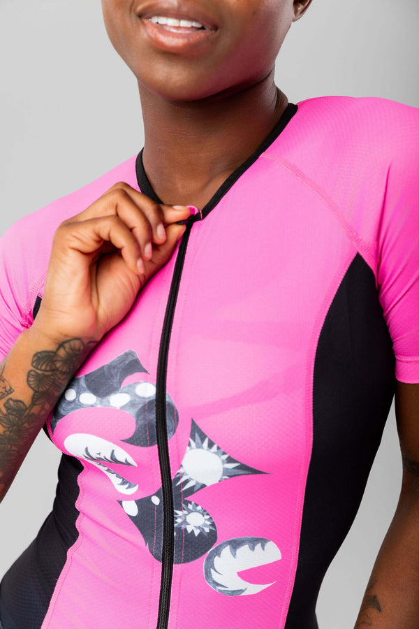 Women's short sleeve triathlon top