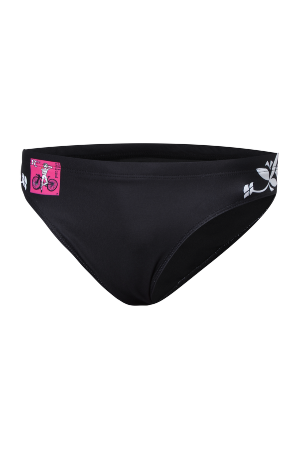 Black Flower Performance Bikini Bottom