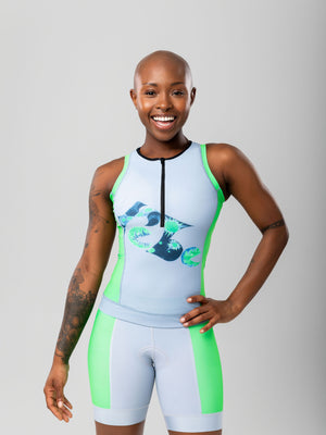 Women's sleeveless triathlon top