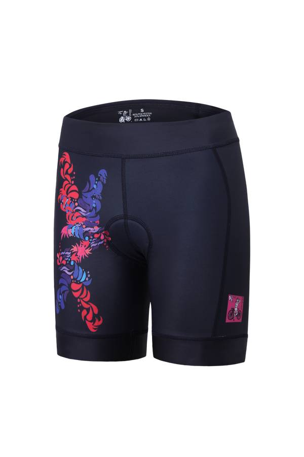 Black Flower Tri Short