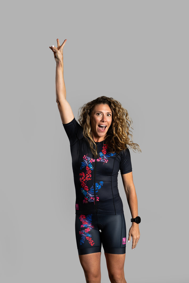 Black Flower Tri Shorts — Rebel Endurance