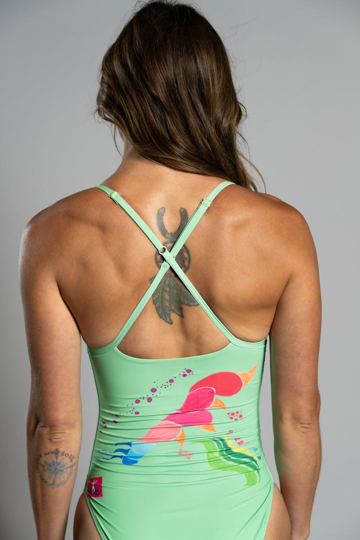 Green One-Piece Swimsuit