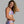 Pink Flowers Blue Performance Bikini Bottom